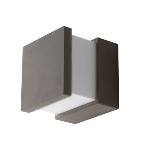 Applique Perret per esterni in cemento grigio con diffusore in acrilico (1XE14)-I-PERRET-AP