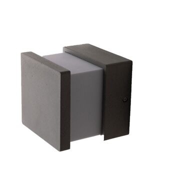 Applique d'extérieur Perret en béton gris avec diffuseur acrylique (1XE14)-I-PERRET-AP 2