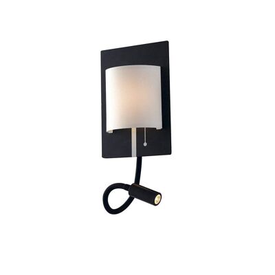 Applique Pop in metallo e paralume bianco o nero, con LED 6W,braccio flessibile e luce naturale-LED-POP-BW