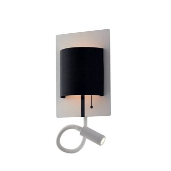 Applique Pop en métal et abat-jour blanc ou noir, avec LED 6W, bras flexible et lumière naturelle-LED-POP-BW 2