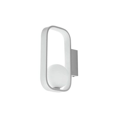 Aplique de pared Roxy con estructura de aluminio gofrado blanco y difusor de cristal blanco satinado (1XG9)-I-ROXY-AP1