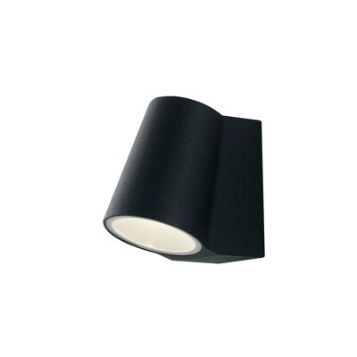 Sintesi wall light in aluminum, integrated 6W LED, embossed white or black finish and natural light-LED-SINTESI-AP BLACK