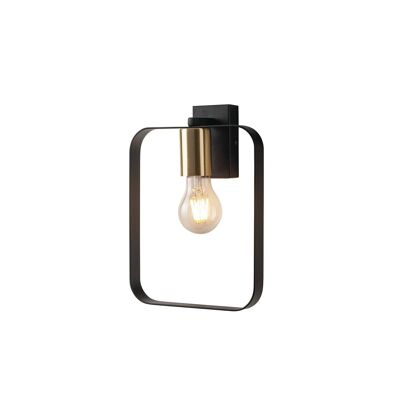 Smith wall light with a square shape in metal available in black and gold or white and silver (1XE27)-I-SMITH-AP1