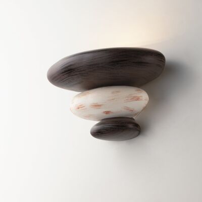 Wall light STONE stone effect in plaster with upward lighting (1xE14)