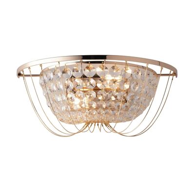 Vienna wall light with gold or chrome metal structure and K9 crystals (2XE14)-I-VIENNA-AP GOLD