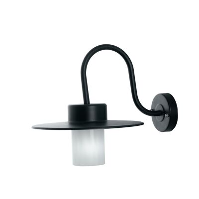York outdoor wall light in black aluminum with polycarbonate diffuser (1XE27)