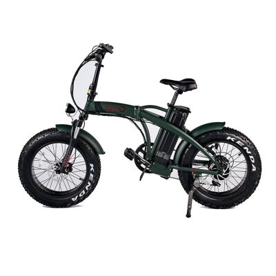 Bicicleta eléctrica Pedelec 500W, 48V verde militar con logo rojo-TAM-BIKE-VER