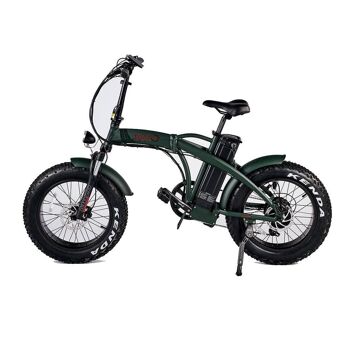 Vélo électrique Pedelec 500W, 48V vert militaire avec logo rouge-TAM-BIKE-VER 1