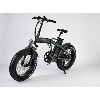 Vélo électrique Pedelec 500W, 48V vert militaire avec logo rouge-TAM-BIKE-VER 3