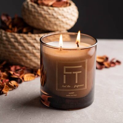 Scented candle in amber glass 280gr. LUST-FT-LUX 300 LUST