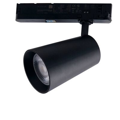 Foco LED sobre carril Kone 30W, CCT (luz cálida, natural, fría) con adaptador trifásico-LED-KONE-B-30BT