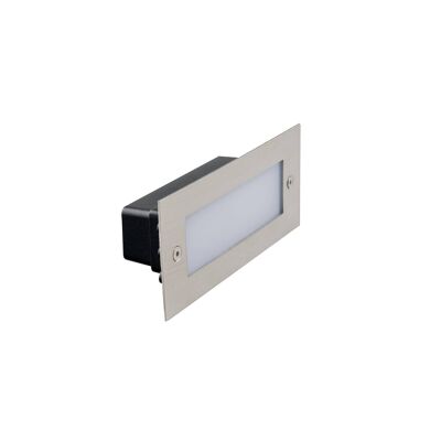 Foco transitable transitable empotrable rectangular de pie en acero y COB LED 12W-LED-WALK-RT