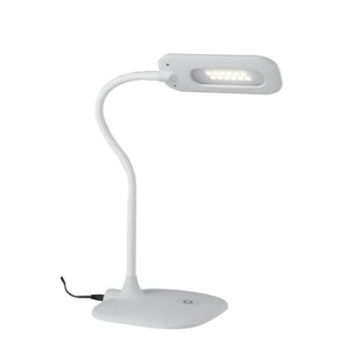 Lámpara de lectura Darwin con luz LED regulable fabricada en metal siliconado y plástico-LEDT-DARWIN-BLANCO