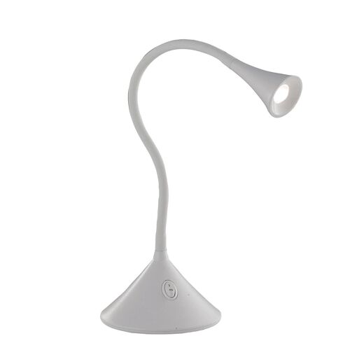 Lampada da lettura Newton a LED in metallo rivestito da silicone con duplice utilizzo da tavolo o a parete-LEDT-NEWTON-WHITE