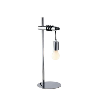Admiral table lamp with chromed metal structure and black fabric cables (1XE27)