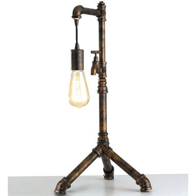 AMARCORD Tischlampe im Industrial-9-Stil aus gealtertem Metall