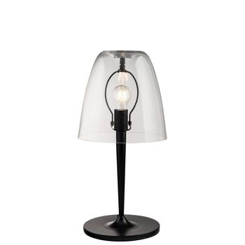 Lampe de table Ares en verre soufflé blanc ou transparent et structure en métal doré ou noir satiné (1XE27)-I-ARES-LG1-BCO 3