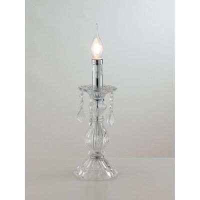 Lámpara de mesa CRYSTAL en vidrio con colgantes de cristal