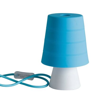 Drum table lamp in silicone, available in various colors (1xE14)-I-DRUM/L BLUE