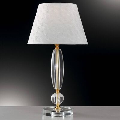 Epoque table lamp in crystal with gold finish. Available in two sizes (1XE27)-I-EPOQUE/LG1