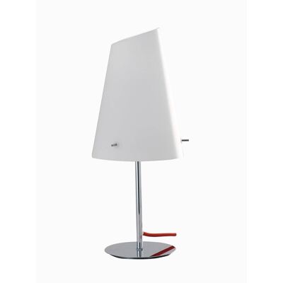Ermes table lamp in chromed metal and red fabric cable-I-ERMES-LG1