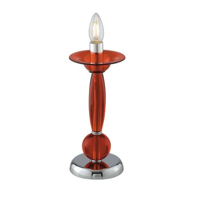 Lampada da tavolo Estefan disponibile in bianco, trasparente o rosso (1xE14)-I-ESTEFAN-L1 RSO