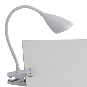 Lampe de table Hegel LED 3,2W en métal avec pince et diffuseur en plastique et flexible recouvert de silicone-LEDT-HEGEL-NOIR 2