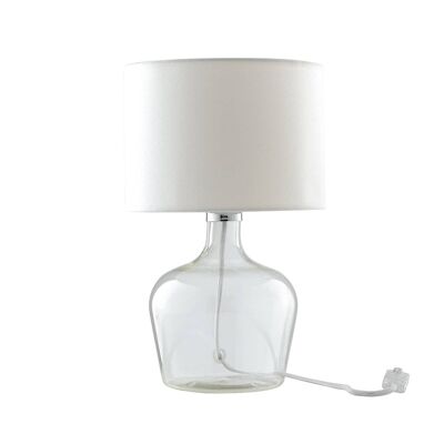 Hendrix table lamp in glass with lampshade and fabric cable, available in various colors (1xE27)-I-HENDRIX-L BCO