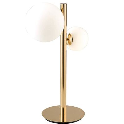 Hera Tischlampe aus goldfarbenem Metall mit Glasdiffusoren-I-HERA-L2