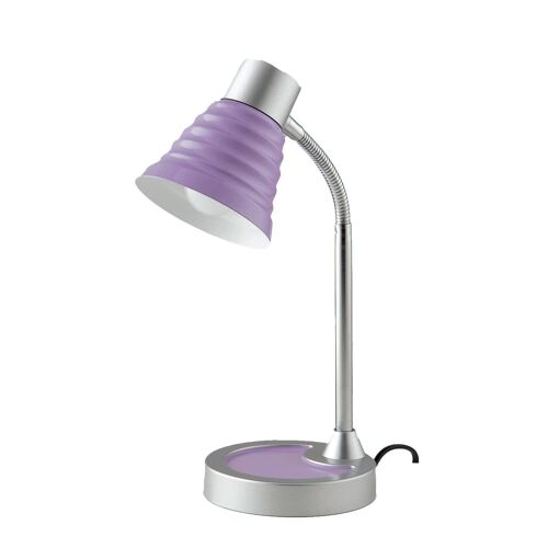 Lampada da tavolo Leonardo con diffusore orientabile. Disponibile in bianco, nero, viola o arancione (1xE14)-LDT055LEO-VIOLA