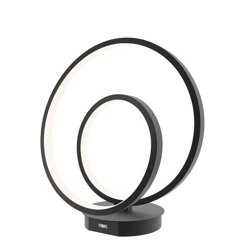 Lampada da tavolo Lieve LED 15W con struttura in alluminio bianco, oro o nero goffrato, diffusore in silicone ed interruttore interno per la personalizzazione della temperatura colore-LED-LIEVE-L-NER