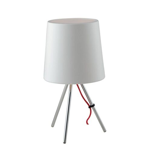 Lampada da tavolo Marley in metallo con paralume in alluminio disponibile in bianco, oro o marrone (1XE14)-I-MARLEY/L BCO