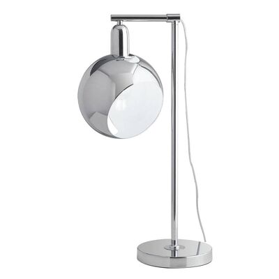 Lámpara de sobremesa Narciso con estructura de metal cromado, esfera orientable y difusor interior blanco (1XE27)-I-NARCISO-L20