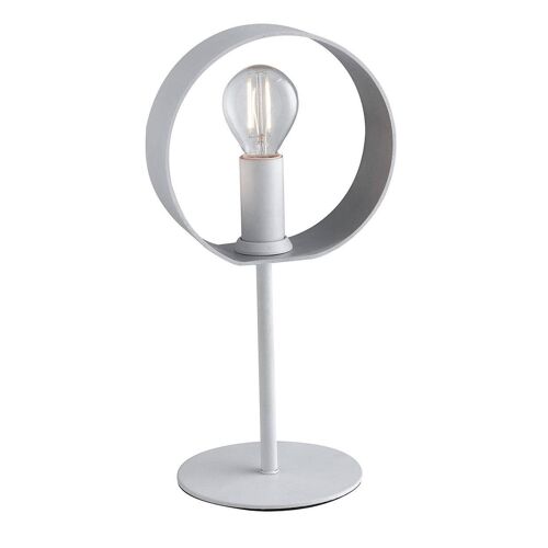 Lampada da tavolo Olympic con struttura in metallo bianco, anello orientabile e interno silver(6XE14)-I-OLYMPIC-L