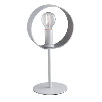 Lampe de table Olympic avec structure en métal blanc, anneau ajustable et intérieur argenté(6XE14)-I-OLYMPIC-L 1