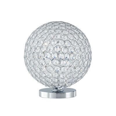 Planet table lamp in chromed metal and K9 crystals (3XG9)-I-PLANET/L