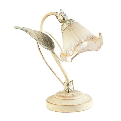 PRIMAVERA table lamp in hand-decorated metal and glass diffuser