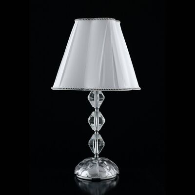 Riflesso table lamp, in crystal and gold or chrome finish (1XE14)-I-RIFLESSO/LG1