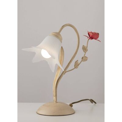 ROSE table lamp in hand-decorated metal with floral details-I-ROSE/L1