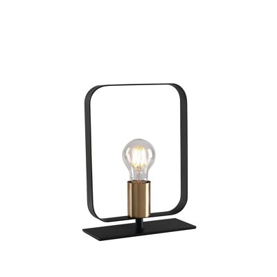 Lampada da tavolo Smith dalla forma quadrata in metallo nero e oro o bianco e argento (1XE27)-I-SMITH-L1
