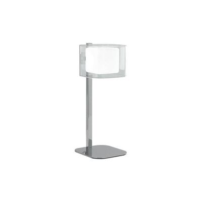 Yoga table lamp in chromed metal with double glass diffuser-I-YOGA-L