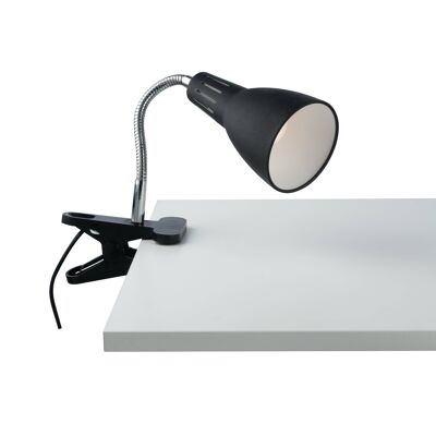 Lámpara portátil LOGIKO con pinza y enchufe, en metal con difusor orientable (1xE14)-I-LOGIKO-C GR