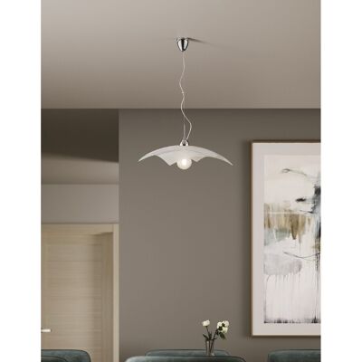 Lampadario a sospension MIRO in vetro curvato decoro granigliato (1xE27)-I-MIRO-S45