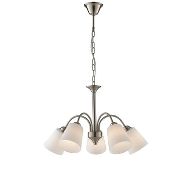 Suspension chandelier 1162 in metal and blown glass (5XE14)-I-1162/5 GOLD