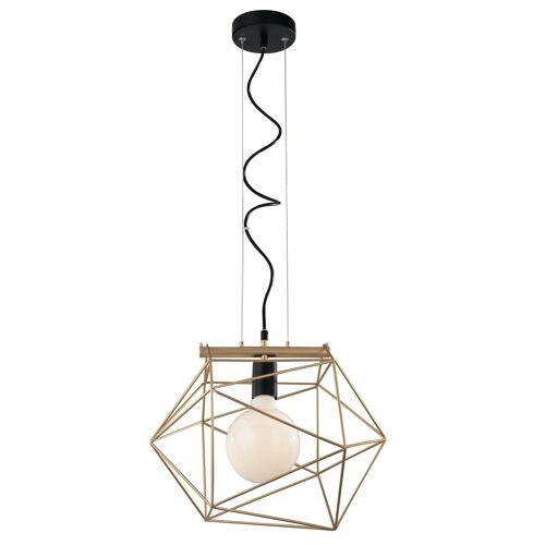 Lampadario a sospensione Abraxas in metallo nero e oro o bianco (1XE27)-I-ABRAXAS-S1 ORO