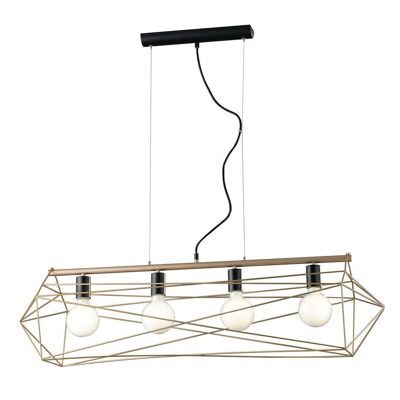 Abraxas suspension lamp in black and gold or matte white metal (4XE27)-I-ABRAXAS-S4 GOLD