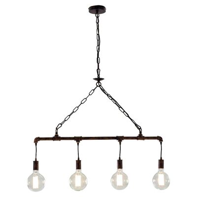 AMARCORD suspension chandelier in industrial style aged metal (4XE27)-I-AMARCORD-S4