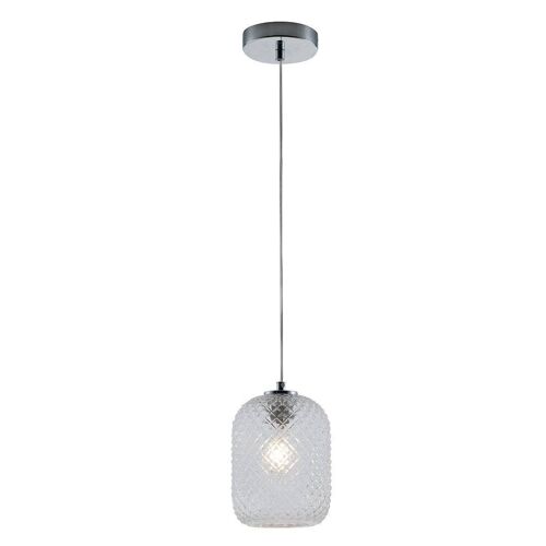 Lampadario a sospensione Ashford in vetro cristallo sfaccettato nei colori ambra, trasparente, fumè, acquamare e bianco satinato(1XE27)-I-ASHFORD-S15 TR