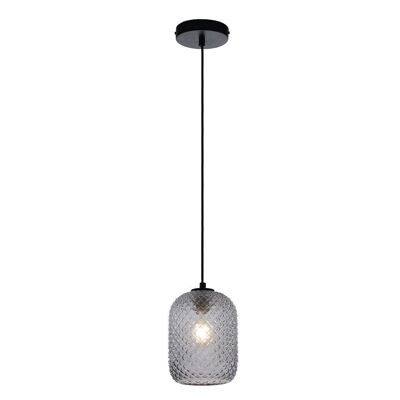 Lampadario a sospensione Ashford in vetro cristallo sfaccettato nei colori ambra, trasparente, fumè, acquamare e bianco satinato(1XE27)-I-ASHFORD-S15 GR