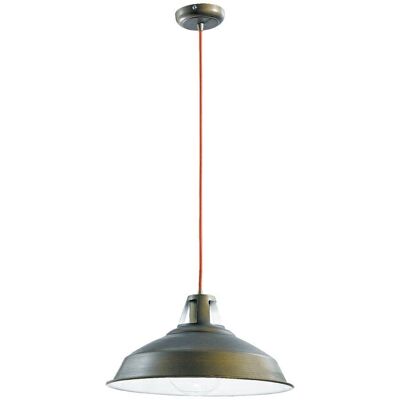 Bogotà suspension chandelier in antiqued metal and black fabric cable (1XE27)-I-BOGOTA/S1